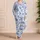 Blue Conch Starfish Bow Motifs for Coastal Lounging and Relaxed Beach Days for Children Satin Pajamas Set - 4