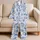 Blue Conch Starfish Bow Motifs for Coastal Lounging and Relaxed Beach Days for Children Satin Pajamas Set - 5