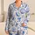 Blue Conch Starfish Bow Motifs for Coastal Lounging and Relaxed Beach Days for Children Satin Pajamas Set - 1