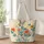 Mexican Folk Art Easter Bunny with Colorful Blooms for Springtime Gifting Celebrations Quilted Tote Bag - 1
