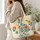 Mexican Folk Art Easter Bunny with Colorful Blooms for Springtime Gifting Celebrations Quilted Tote Bag - 3