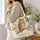 Amber Owl Pair With Golden Botanicals for Cozy Autumn Nature Lovers Quilted Tote Bag - 3