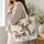 Botanical Deer with Red White Blue Antlers for Nature Lovers and Woodland Outings Quilted Tote Bag - 3