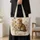 Tabby Cat and Wildflowers for Cozy Country Cottage Living, Gift for Cat Lovers Quilted Tote Bag - 4