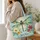 Colorful Dragonfly and Garden Florals for Nature Lovers, Markets, and Spring Days Quilted Tote Bag - 3