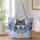 Blue Wolf Beneath Moonlit Peaks for Nature Lovers and Winter Birthday Gifting for Women Quilted Tote Bag - 1