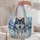 Blue Wolf Beneath Moonlit Peaks for Nature Lovers and Winter Birthday Gifting for Women Quilted Tote Bag - 5