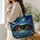 Sleeping Dachshund Under Crescent Moon for Cozy Nights and Dog Lover Gifts Quilted Tote Bag - 3