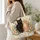 Black Cat And Ginger Tabby With Wildflowers For Cat Lovers And Spring Garden Days Quilted Tote Bag - 3