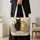 Black Cat And Ginger Tabby With Wildflowers For Cat Lovers And Spring Garden Days Quilted Tote Bag - 4
