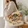 Funky Sheep and Farmhouse Florals for Cozy Country Days and Sheep Lovers Quilted Tote Bag - 3