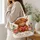 Highland Cow Holding Heart with Roses for Mother's Day and Cottagecore Nature Lovers Quilted Tote Bag - 3