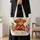 Highland Cow Holding Heart with Roses for Mother's Day and Cottagecore Nature Lovers Quilted Tote Bag - 4