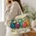 Colorful Sheep Meadow Scene for Birthday Gifts and Summer Outings for Her and Farm Lovers Quilted Tote Bag - 3
