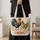 Colorful Rooster and Hen Folk Art for Farmhouse Summer Gifts for Nature Lovers Women Quilted Tote Bag - 4