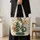 Mosaic Cat and Garden Flowers Gift for Cat Lovers and Nature-Inspired Style Quilted Tote Bag - 4