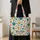 Colorful Paw Prints and Folk Florals for Dog Lovers, Cheerful Everyday Gift for Her Quilted Tote Bag - 4