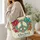 Floral Peace Sign With Boho Blooms For Festival Days And Everyday Free Spirits Quilted Tote Bag - 3