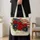 Red Rose and Navy Starry Stripes for Fourth of July Celebrations and Gifts for Women Quilted Tote Bag - 4