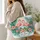 Flamingo Couple Tropical Flowers Beachside Summer Escape Gift for Her Summer Holiday Quilted Tote Bag - 3