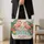 Pink Flamingo Family and Tropical Flowers for Beach Days and Garden Lovers Quilted Tote Bag - 4