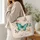 Turquoise Butterfly and Pastel Garden Blooms for Summer Nature Lovers Quilted Tote Bag - 3