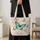 Turquoise Butterfly and Pastel Garden Blooms for Summer Nature Lovers Quilted Tote Bag - 4