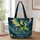Emerald Dragon and Crescent Moon for Fantasy-Loving Women, Birthday Gift Inspiration Quilted Tote Bag - 1