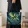 Emerald Dragon and Crescent Moon for Fantasy-Loving Women, Birthday Gift Inspiration Quilted Tote Bag - 4