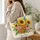 Sunflower and Wildflower Garden Bouquet for Nature Lovers, Birthday Gift for Her Quilted Tote Bag - 3
