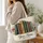 Vintage Book Spines and Wildflowers for Cozy Reading Days and Library Lovers Gift Quilted Tote Bag - 3