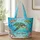 Sea Turtle Coral Reef Art for Ocean-Loving Beach Days and Coastal Getaways Quilted Tote Bag - 1