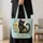 Black Cat and Folk Flowers for Cozy Everyday Carry, Weekend Errands, and Cat Lovers Quilted Tote Bag - 4