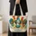 Colorful Folk Art Chicken Family for Farmhouse Living and Country Kitchen Lovers Quilted Tote Bag - 4