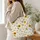 Sunflower And Wildflower Blooms For Garden Days And Summer Birthdays For Her Quilted Tote Bag - 3