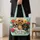 Sunglasses-Wearing French Bulldog, Poodle & Dachshund Among Summer Blooms for Pet Lovers Quilted Tote Bag - 4