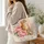 Ginger Tabby Cat Among Pink Peonies for Garden Days, Gifts for Cat-Loving Nature Fans Quilted Tote Bag - 3