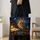 Moonlit Owl, Antique Books and Lantern for Cozy Autumn Reading Nights Quilted Tote Bag - 4