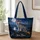 Moonlit Gray Wolf And Alpine Forest Gift For Wildlife Lovers And Outdoor Adventurers Quilted Tote Bag - 1