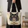 Art Deco Mystical Cat Face for Book Lovers, Daily Errands, and Feline Fan Gift Ideas Quilted Tote Bag - 4