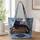 Black Cat on Antique Books with Moonlit Florals for Cozy Gothic Library Lovers and Readers Quilted Tote Bag - 1
