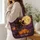 Flying Witch, Smiling Moon, Black Cats And Pumpkins For Halloween Night Quilted Tote Bag - 3