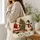 Santa Snowman Christmas Tree Holiday Cheer for Winter Shopping and Seasonal Giving Quilted Tote Bag - 3