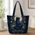 Mystical Blue Cat Beneath Crescent Moons for Witchy Nights and Astrology Lovers Quilted Tote Bag - 1