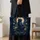 Mystical Blue Cat Beneath Crescent Moons for Witchy Nights and Astrology Lovers Quilted Tote Bag - 4
