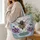 Celestial Honeybee with Violet Blooms for Cottagecore Nature Lovers and Bee Keepers Quilted Tote Bag - 3