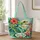 Red-Eyed Tree Frog with Tropical Blooms for Rainforest Market Days and Nature Lovers Quilted Tote Bag - 1