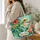 Red-Eyed Tree Frog with Tropical Blooms for Rainforest Market Days and Nature Lovers Quilted Tote Bag - 3