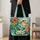 Red-Eyed Tree Frog with Tropical Blooms for Rainforest Market Days and Nature Lovers Quilted Tote Bag - 4