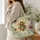 Art Nouveau Honeybee and Botanical Motif for Cottagecore Nature Lovers and Gardeners Quilted Tote Bag - 3